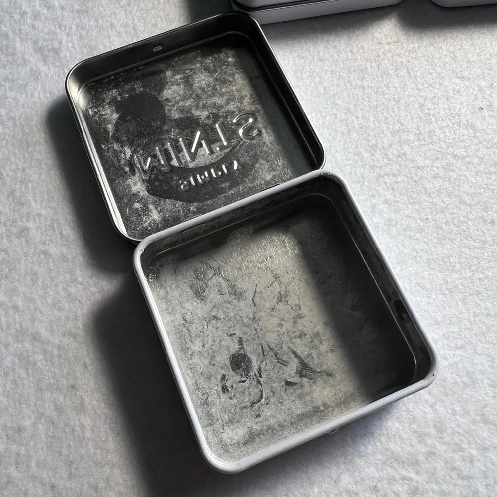 Simply‎ Mints Empty Tins Sewing Kits Crafts Fishing Tackle Boxes Buttons Hinged
